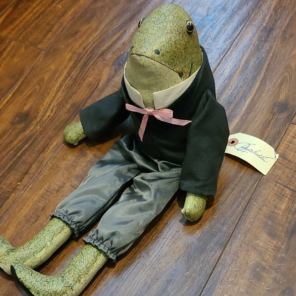 Green and Black Reptile Plush Toy